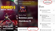 Ticketmaster ofrecerá setlist’s de los artistas en lo que compras tu boleto