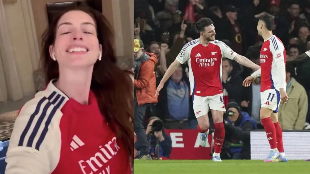 Anne Hathaway celebra goleada del Arsenal al Real Madrid en Champions | CAPTURA IG @annehathaway/AP
