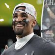 Jalen Hurts y su festejo tras ganar el Super Bowl LIX y ser nombrado MVP