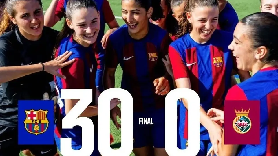 Barcelona ‘C’ Femenil protagoniza goleada histórica de 30-0 en España