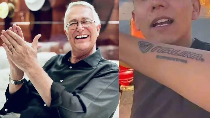 Salinas Pliego regala moto Italika a joven que tiene tatuaje con logo de la marca