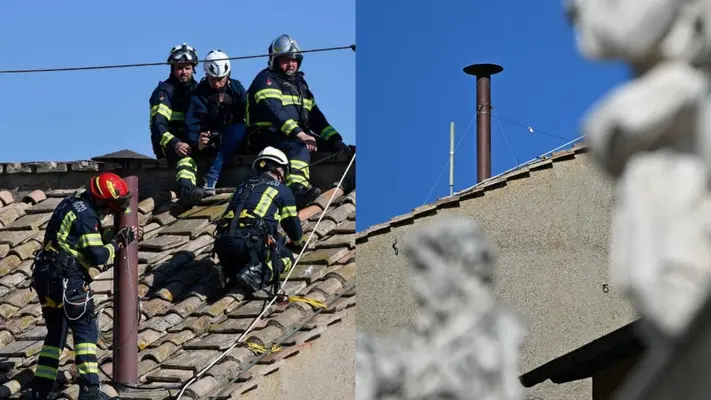 Instalan chimenea sobre Capilla Sixtina para el ‘habemus papam’