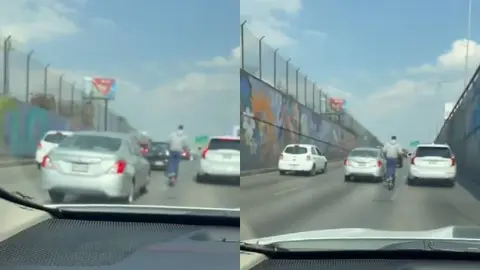 VIDEO: Scooter circula en vialidad de alta velocidad en CDMX y causa indignación