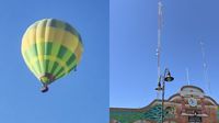 VIDEO: Globo aerostático derriba antena del Centro de Mando de Teotihuacán