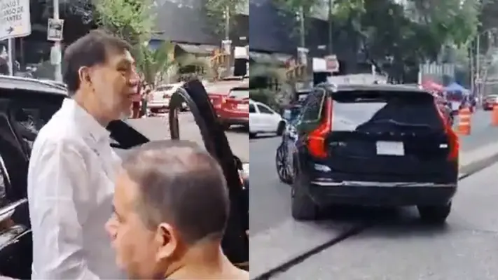 VIDEO: Captan a Fernández Noroña en camioneta de lujo; asegura que es prestada