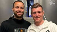 ¡Leyendas! Toni Kroos visita a Stephen Curry en juego de los Golden State Warriors