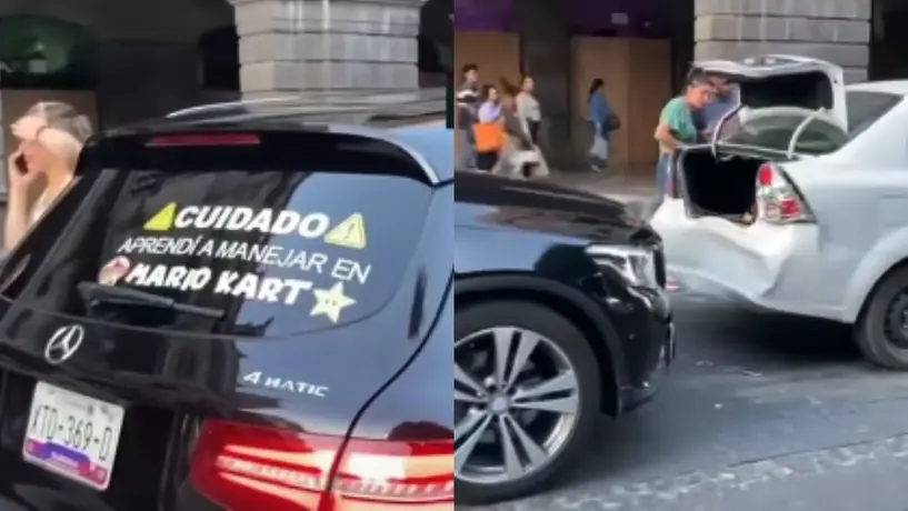 VIDEO: Mujer que aprendió a manejar en Mario Kart provoca carambola
