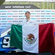 El piloto mexicano Daniel Suárez presenta su auto para el NASCAR Mexico City Weekend