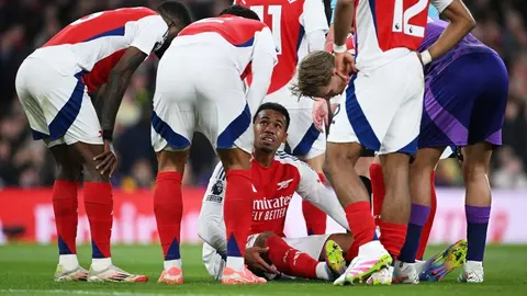 Gabriel Magalhaes, de Arsenal, se lesiona previo al partido ante Real Madrid en Champions League
