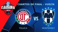 Toluca vs Rayados de Monterrey: ¿Cuándo y dónde ver el partido de Cuartos de Final Vuelta?