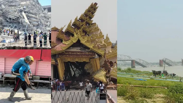 Sube a 150 los muertos por sismo de 7.7 en Tailandia y Myanmar
