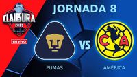 Pumas vs América EN VIVO Clásico Capitalino Liga MX Clausura 2025 Jornada 8