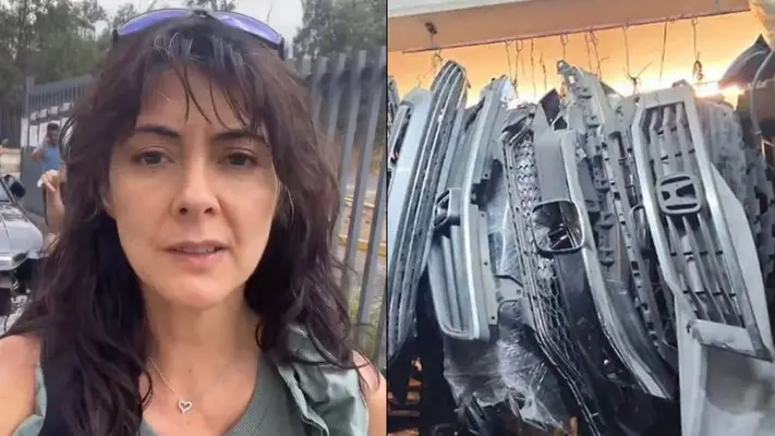 Aseguran 15 toneladas de autopartes tras robo a la actriz Verónica Jaspeado