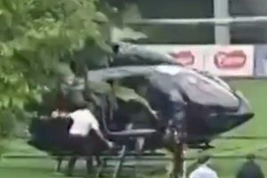 Neymar llega al entrenamiento con Santos en helicóptero