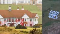 Vandalizan campo de golf de Donald Trump en Escocia: “Gaza no está a la venta”