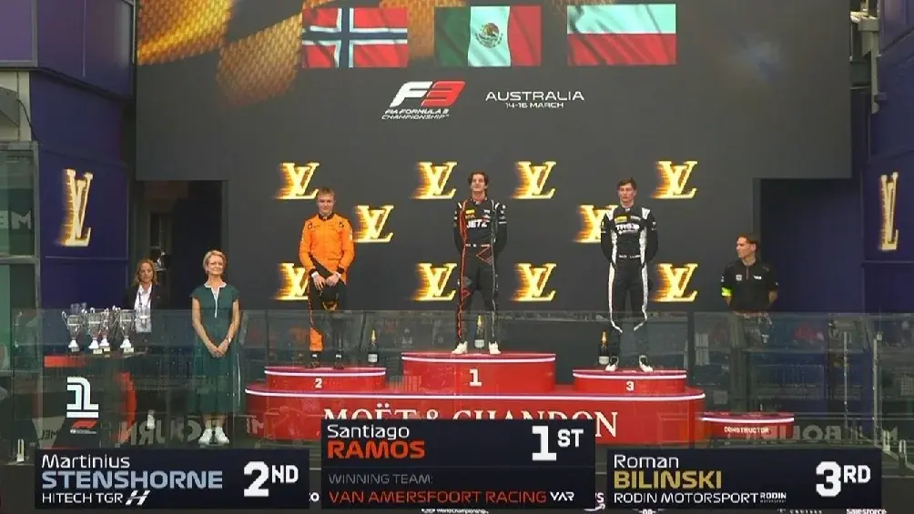 Santiago Ramos en el podio | @AlertaF1