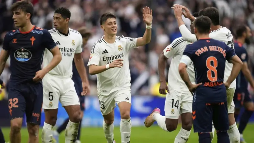 ¡Se mantienen con vida! Real Madrid sufre en victoria sobre Celta de Vigo