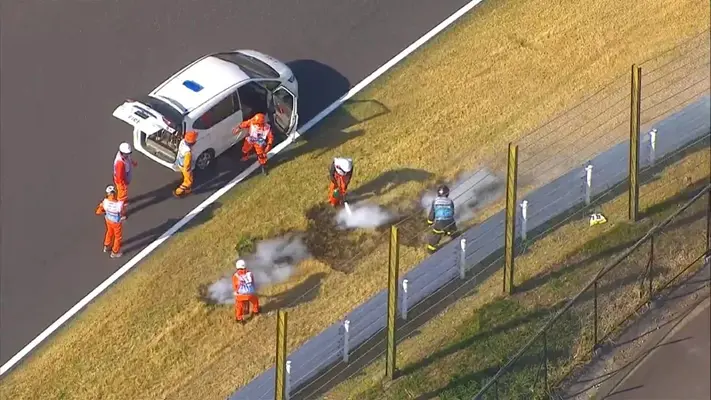 Incendios en pista provocaron banderas rojas en el Gran Premio de Japón