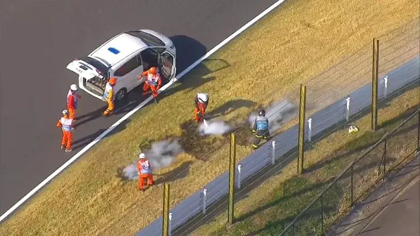Incendios en pista provocaron banderas rojas en el Gran Premio de Japón
