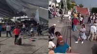 VIDEO: Colapsa estructura en Feria del Libro de Nezahualcóyotl; hay ocho lesionados