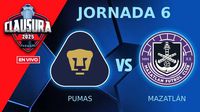 Pumas vs Mazatlán EN VIVO Liga MX Clausura 2025 Jornada 6