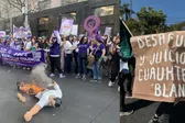 Queman piñata de Cuahtémoc Blanco en la marcha 8M en la CDMX