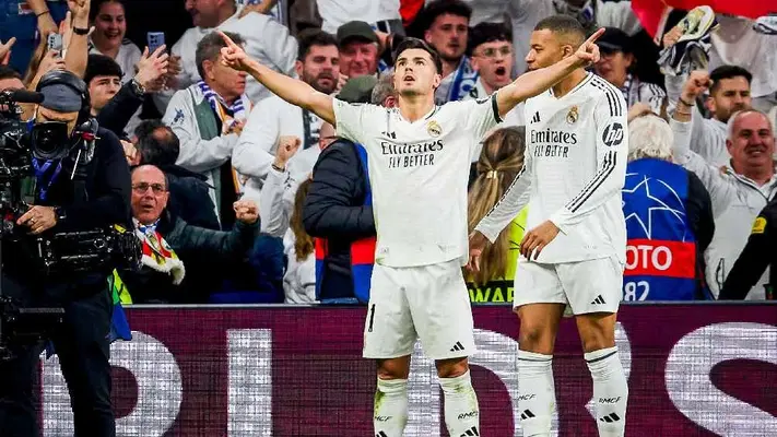 Brahim Díaz se encara con Diego Simeone tras marcar gol en el Derbi Madrileño
