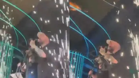 VIDEO: Captan momento en que fuegos artificiales provocan incendio en discoteca de Macedonia