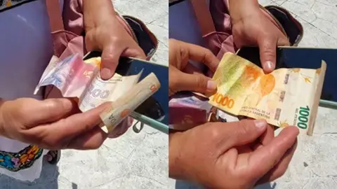 Argentina estafa a artesana yucateca pagando unas blusas con pesos desvalorizados