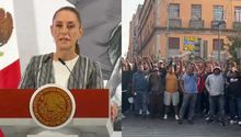 Maestros de la CNTE boicotean la mañanera; agreden y bloquean a reporteros