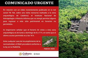 Funcionarios e influencers entran a zona arqueológica de Calakmul de noche ¿Qué dice el INAH?