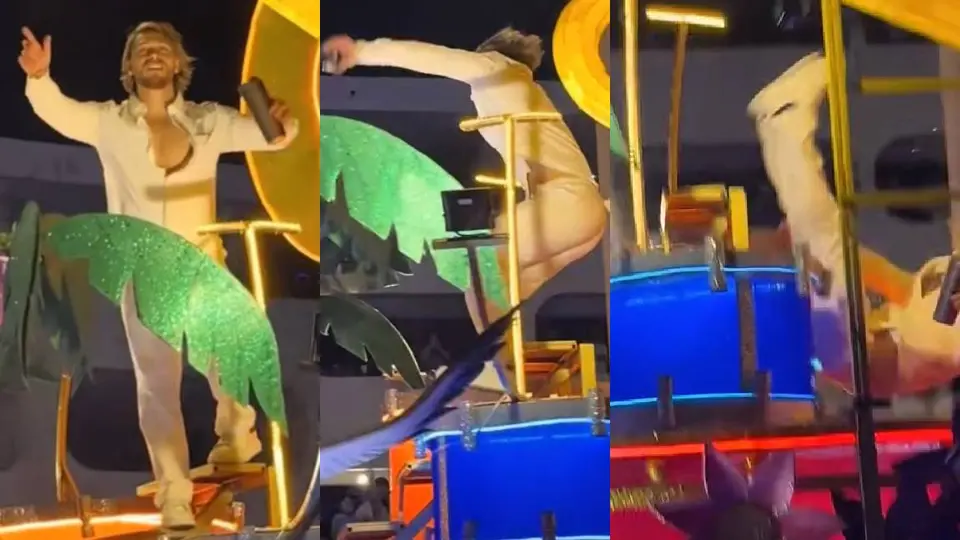 VIDEO: Aldo de Nigris sufre aparatosa caída en el Carnaval de Mazatlán