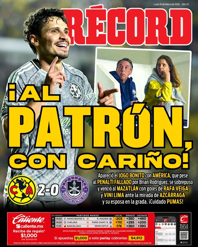 Portada RÉCORD 16 de marzo de 2026