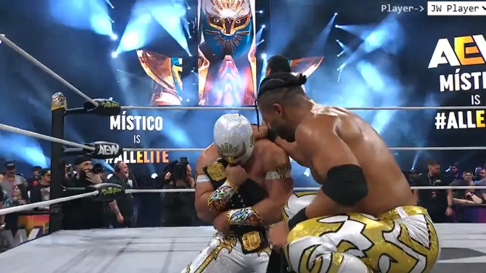 Místico ganando el campeonato de tríos de AEW | AEW