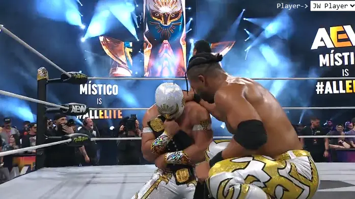 Místico ganando el campeonato de tríos de AEW | AEW
