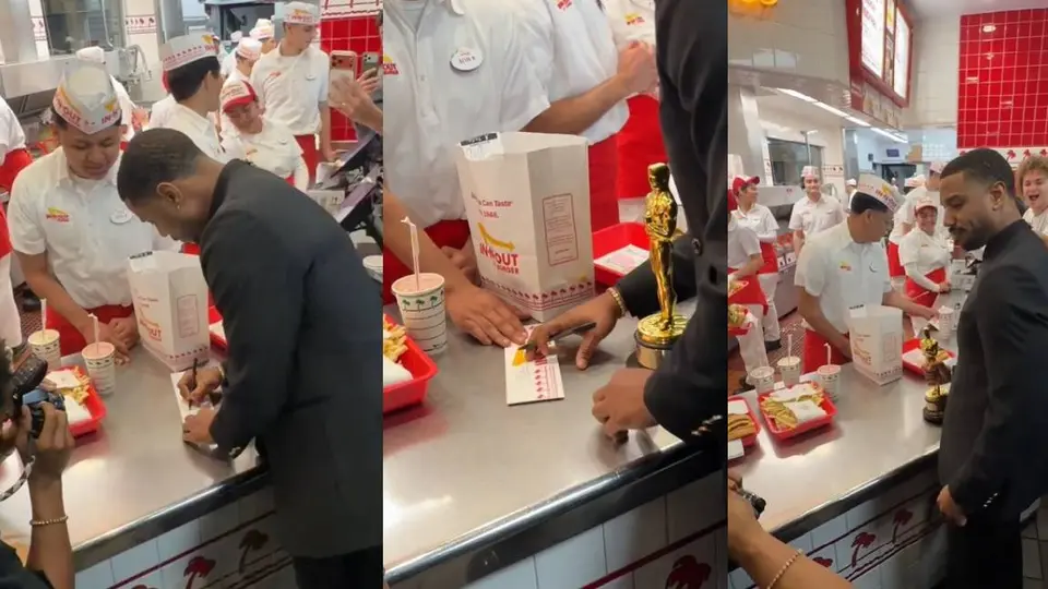 El actor hasta tiempo se dio de regalar autógrafos a los trabajadores del lugar/X: @HaterReport