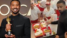 VIDEO: Michael B. Jordan celebró su Premio Oscar comiendo hamburguesas en restaurante de comida rápida