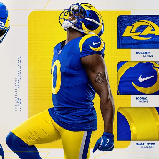 Nuevos uniformes de los Rams | X: @RamsNFL