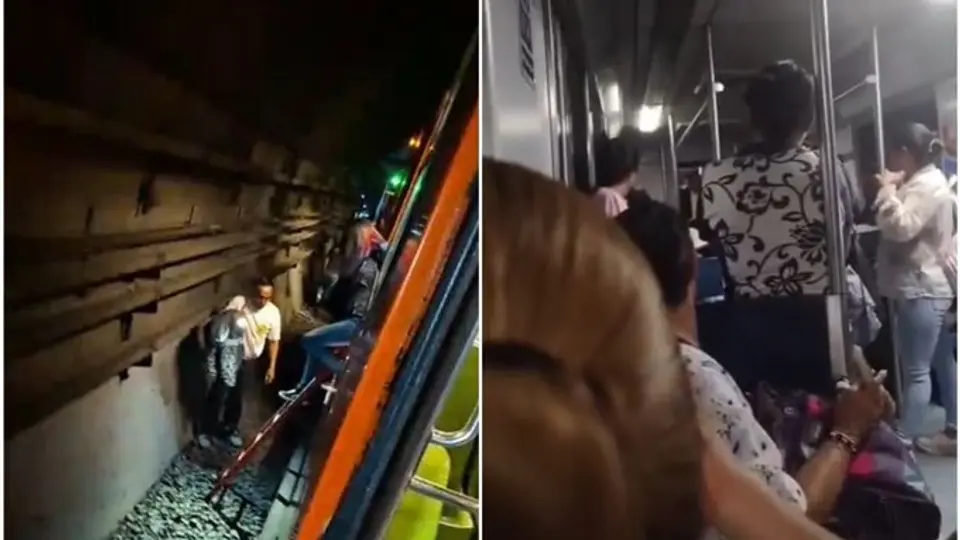 La gente no podía creer que se tuviera que bajar de los vagones tras la falla eléctrica / Redes Sociales