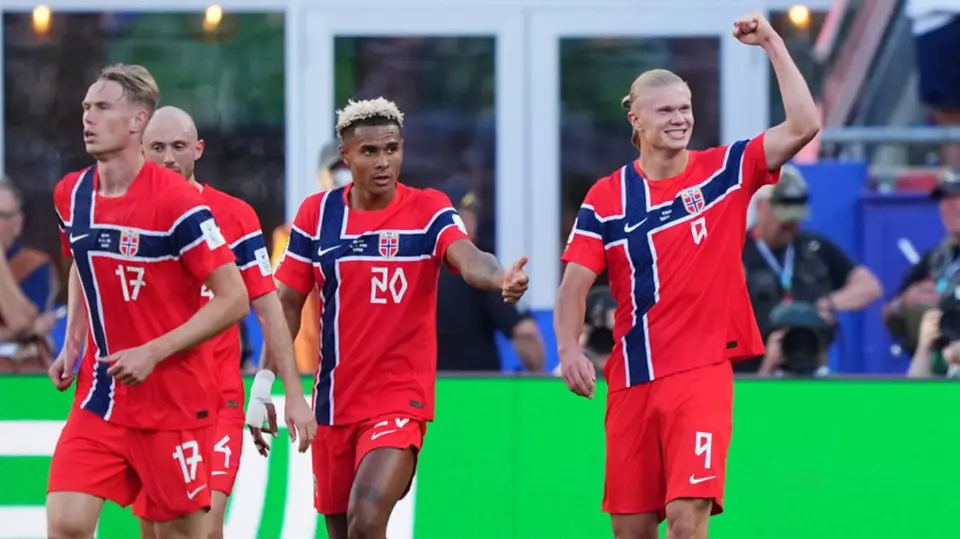 Haaland celebra gol con Noruega | AP