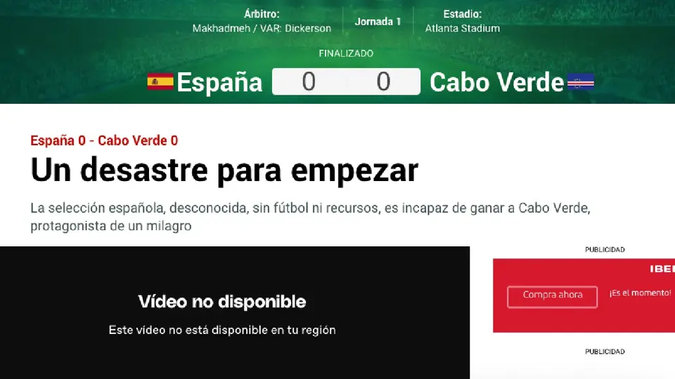 Marca reacciona al empate de España ante Cabo Verde l CAPTURA