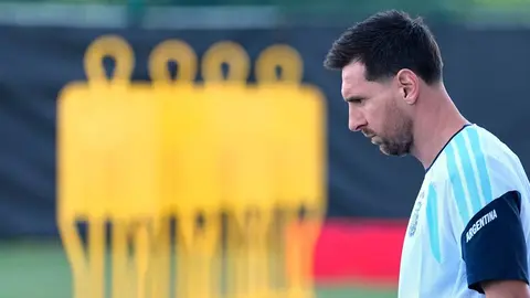 Messi en entrenamiento con la Selección de Argentina | AP