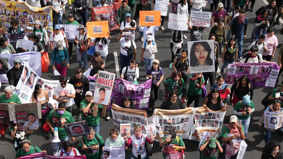 Marcha por lo desaparecidos en Ciudad de México previo al Mundial 2026 | AP