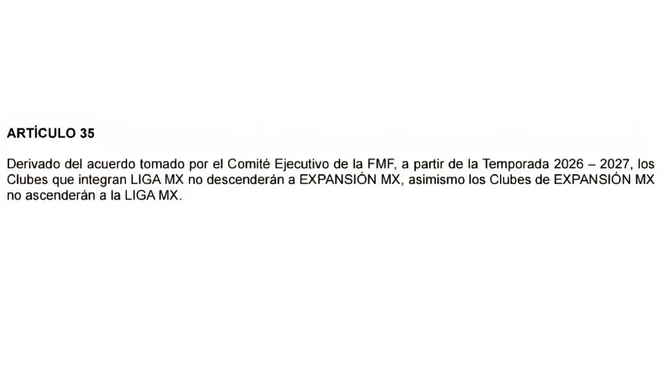 La FMF rechazó el regreso de del ascenso y descenso en la Liga MX | CAPTURA