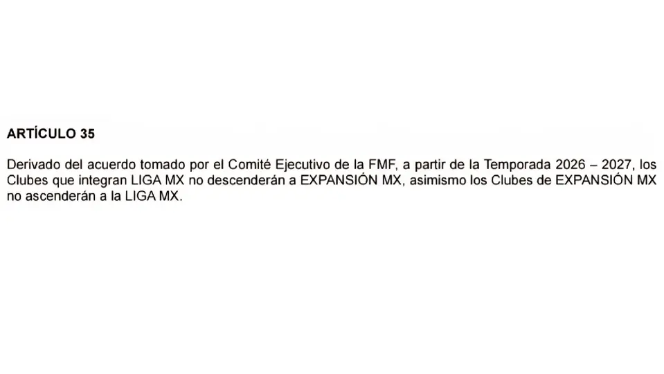 La FMF rechazó el regreso de del ascenso y descenso en la Liga MX | CAPTURA