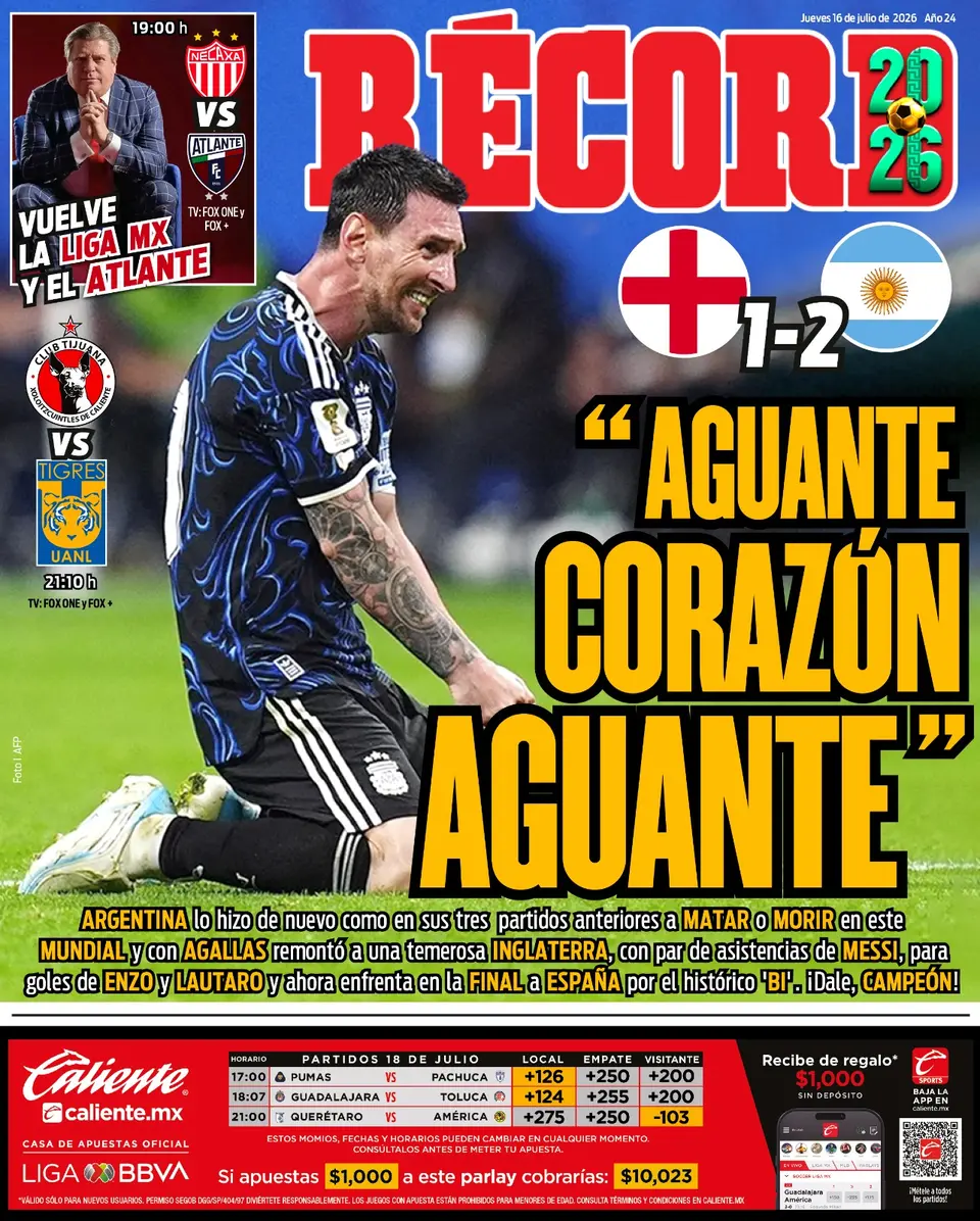 Portada RÉCORD 16 de Julio de 2026