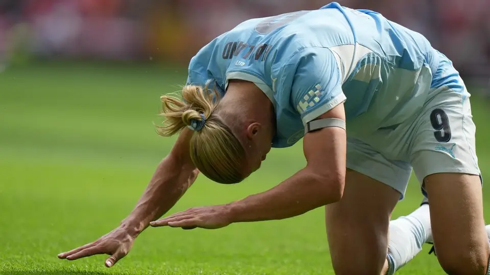 Erling Haaland en lamento con Manchester City en la Community Shield | AP