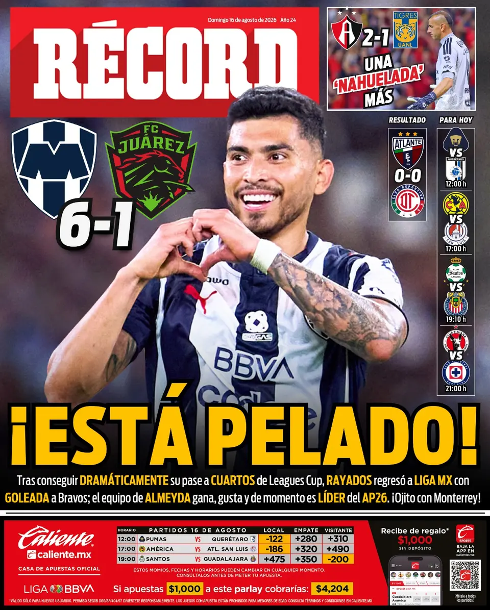 Portada RÉCORD 16 de agosto de 2026