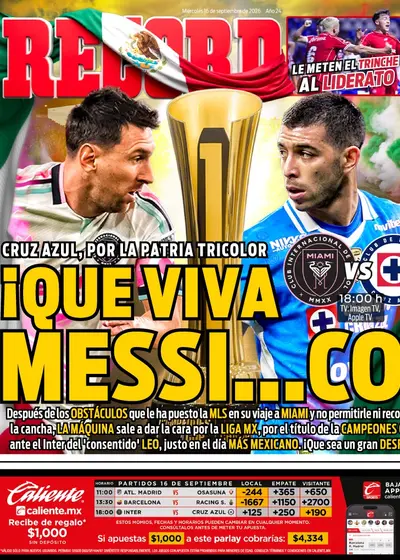 Portada RÉCORD 16 septiembre 2026
