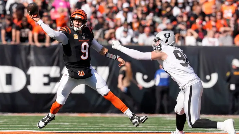 Joe Burrow comanda victoria de Bengals sobre Raiders con 5 pases de TD